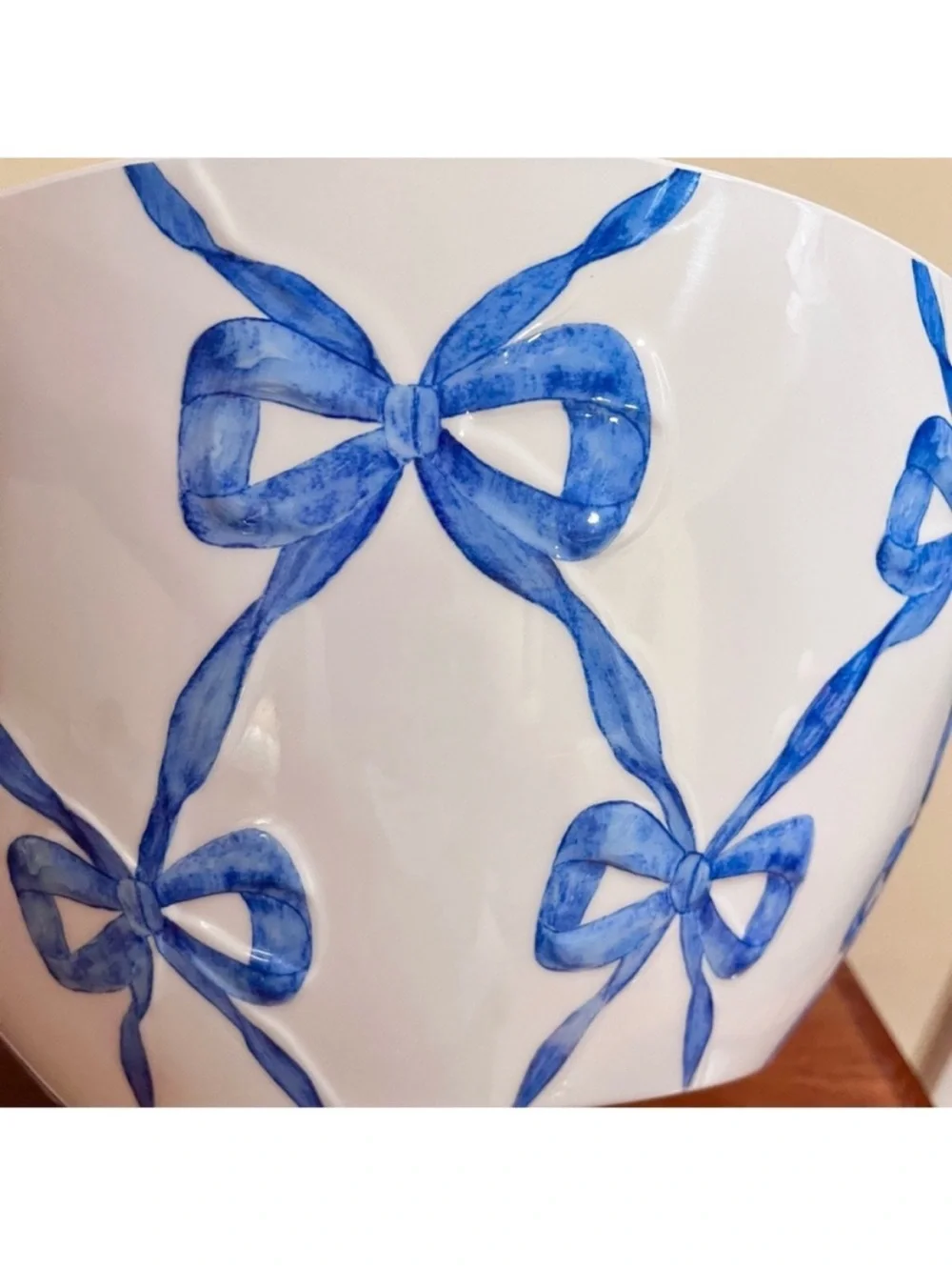 🆕-Shabby Chic- Blue Bow Coquette Melamine 5-Piece Bowl Set.
